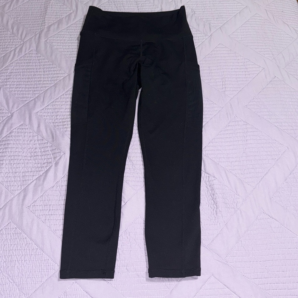 Fabletics Pants Women Extra Small Black Leggings Powerhold Mid Rise Athletic Gym